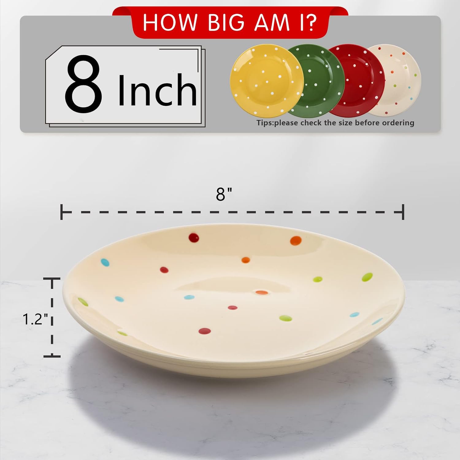 Dessert Plates , Salad Serving Plates, Dinner Plate -8 Dessert Plates , Salad Serving Plates, Dinner Plate -8